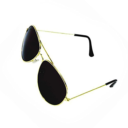 Big Mo's Toys Gold Dark Aviator Sunglasses Shades 70’s Style Adult