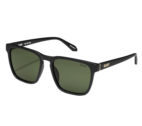 QUAY Men'S Unplugged Sunglasses, Matte Black/Green at Amazon