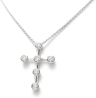 Amazon デビアス De Beers ダイヤクロスネックレス K18wg 中古 ネックレス 通販