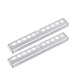 ATXgreen Portable Under Cabinet Motion Sensor Light-LED Motion Sensor Wireless Night Light Battery Operated, Magnetic Removable Stick-on Anywhere for Closet Cabinet Wardrobe Stairs, 2 Pack