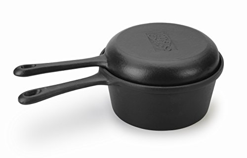 Click Here to See More Images Artestia Cast-Iron Combo Cooker in Enameled Matte Black Finish, 8.2 Inch Skillet Pan and 8.8 Inch Pot (2.2 Quart)
