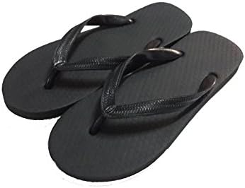 Ruay Tang Men's Rubber Beach Flip Flops Sandals 11 Inches Black