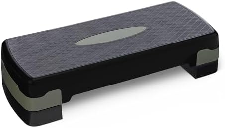 Pedana Step per Aerobica, Stepper Regolabile per Allenamento a Casa, 68.58cm, Nero/Grigio