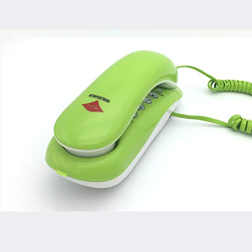 SMMBM Telephone Wall Mount Landline Creative Home with Rope Small Extension Bread Machine, Blue, Green Fixed Telephone