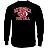 Georgia Men's Black Football Graphic College Long Sleeve T Shirt