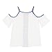 Women Spaghetti Strap White Off Shoulder Short Sleeve Shirt Top