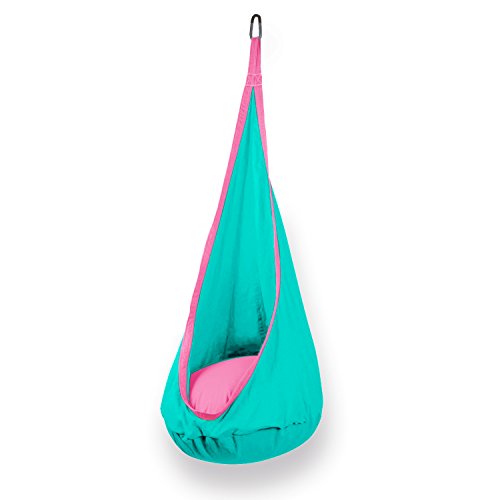 SAMAY Kids Hanging Hammock Pod Swing Chair Complete Set, Green, One Size
