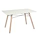 Dining Table FurnitureR Modern Retro Design Square Dining Table Desk with Beech Wooden Legs