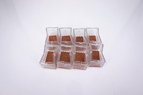 Fashion Square Bottom Square Opening 4.3 x 2.8cm #9 Caliber Transparent Silicone Gel Square Chair Leg Caps Feet Pads Furniture Table Covers Wood Floor Protectors Pack Of 8