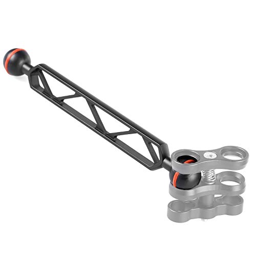 WeiHe 8"/20.5cm Double 1" Ball Arm for Connecting Strobe/Video Light to Underwater Housing