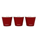 Window Garden - Aquaphoric Self Watering Mini Planter Pots (3 Pack) - Grow On Indoor Sill. Perfect for Potting Small House Plants, Herbs, African Violets, Succulents, or Start Seedlings. (Red Matte)