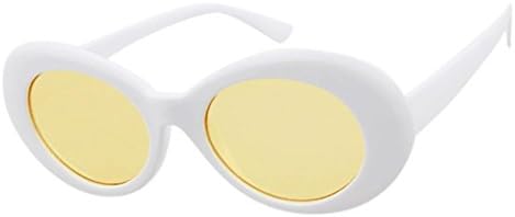 JINSHUN Retro Unisex Clout Goggles Sunglasses Vintage Rapper Oval Shades Grunge Glasses (A)