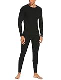 Ekouaer Mens Thermal Underwear Long Johns Set Cotton Base Layer Top & Bottom Plus Size S-XXXL