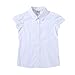 Bienzoe Big Girl's School Uniforms Oxford Short Puff Sleeve Blouse
