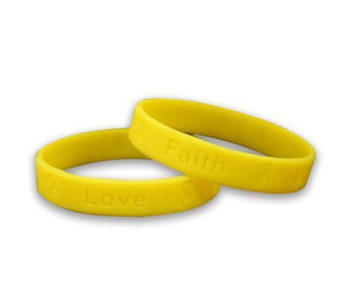 50 Yellow Ribbon Awareness Silicone Bracelets (Wholesale Pack - 50 Bracelets)