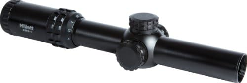 Millett Tactical Designated Marksman DMS-1 1-4x24mm Illuminated Donut Dot Reticle Riflescope, Matte Black