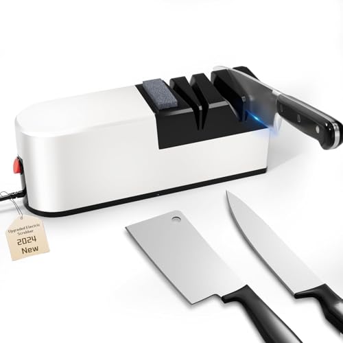 Electric Knife Sharpener, 5 in 1 Knife Sharpening System with Straight Blade, Professional Diamond Knife Sharpener for Rough Sharpening, Repair and Sharpening of Knives (QS1)
