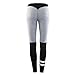 Oksale Womens Striped Sports Gym Yoga Workout Mid Waist Running Fitness Pants Leggings (L, Gray)