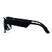 KUSH Sunglasses Square Retangular Matte Black Frame Super Dark Black Lens