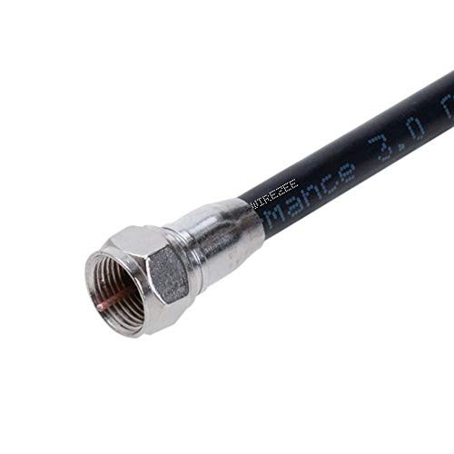 Coaxial F Type RG6 Cable Coax HDTV Wire Double Shielded Patch Cord 25ft, 50ft, 100ft (25FT, Black) - Thumbnail 2