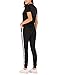 KANSOON Women Stripe Patchwork Two Piece Sweatsuit Round Neck Pullover and Skinny Long Pants