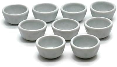 10 White Cearmic Plate Dish Bowl Dollhouse Miniatures Food Kitchen No 65 by Cool Price