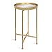 Kate and Laurel Celia Round Metal Foldable Accent Table with Mirror Tray Top, Gold