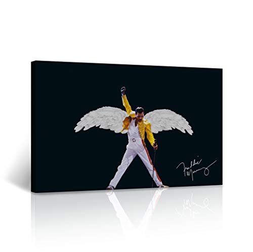 Buy4Wall Freddie Mercury Canvas Print Angel Wind Legend Queen Motivational Wall Art Home Decor Stretched - Ready to Hang -%100 Handmade in The USA - 8x12