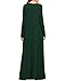 Kidsform Women Maxi Dress Long Sleeve Casual Loose Kaftan Party Long Dresses with Pockets Green 3XL
