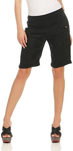 ZARMEXX Women's Linen Shorts Knee Breeches Bermuda Pants Short Slip Pants Knee Length (S, M, L, XL)