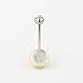 Belly Button Ring, Surgical Steel & Mother Of Pearl Shell Tribal Indian Navel Piercing,12g, Handmade Body Jewelry