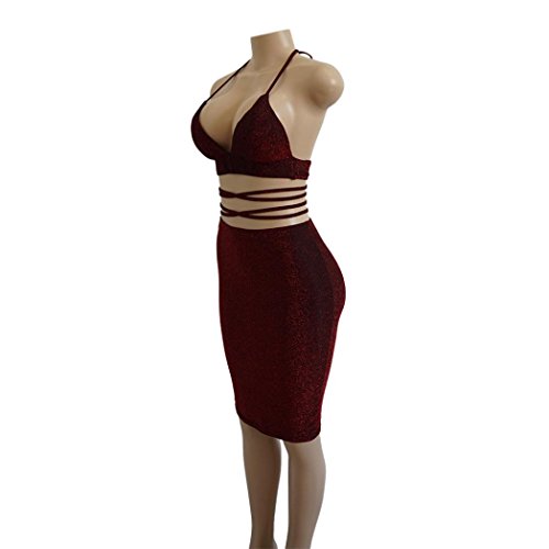 image for Minisoya Womens V Neck Party Clubwear Racy Bodysuit Bodycon Pencil Dre