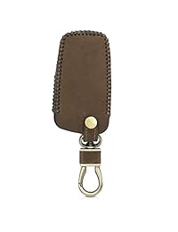 Kwmobile Car Key Key Cover para BMW - Heavy Duty Protegido de cuero genuino Key Fob Cover para BMW Botón de control remoto de 3 botones Llave del auto (solo Keyless Go) - Marrón