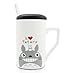 Finex Totoro 10oz Coffee Mug Cup Set with Lid and Spoon (White)