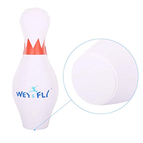 WEY&FLY Giant Inflatable Bowling Game Set - Jumbo Size - 6 27" Pins and 1 24" Ball and 1 Pump, Giant Indoor and Outdoor Game, Fun for Kids of All Ages, A Great Party Game for Kids and Family