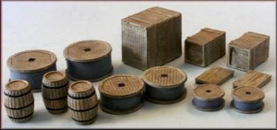 Crates, Barrels, Sacks, Drums etc. - OO Gauge Plastic Kit by Knightwing