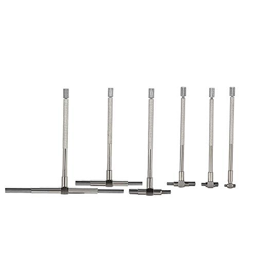 CMrtew 6pcs Telescopic Gauge 8-150mm (5/16"-6") Adjustable Inner Diameter Gauge Carbon Steel Micrometer Measuring Tools Set(Ship from USA) (Silver) - Thumbnail 2