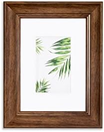 VISTA Dominica 5"x 7" Picture Frame, Classic Bevel in WALNUT, Wide Mat w 2.5"x 4" Opening