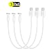 SunCable Micro USB Charging Cable, 3Pack 1ft Short Premium Nylon Braided Android Charger Samsung Charger Cord for Samsung, Nexus, LG, Motorola, Android Smartphones and More (3Pack White) primary