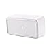 T4U Ceramic Rectanglar Succulent Plant Pot with Free Bamboo Tray White Gift for Home Office Decoration