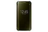 Samsung S-View Flip Cover for Samsung Galaxy S 6 Edge - Retail Packaging - Clear Gold/Gold