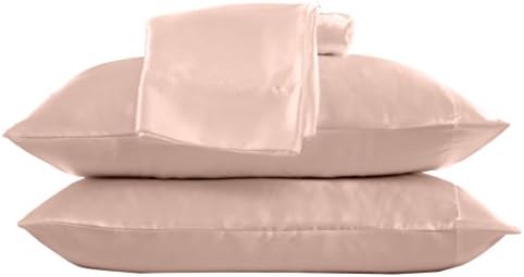Satin Radiance Satin Pillowcase For Hair And Skin Queen Size, Solid Pink, Blush Silk Pillowcase 2 Pack (20"x30"), Silky And Smooth Cooling Pillow, Satin Pillow Sham Set Of 2 With Open-Ended Closure