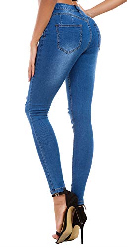Women's Boyfriend Jeans Distressed Slim Fit Ripped Jeans Stretch Skinny Jeans