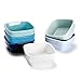 Sweese 513.003 Porcelain 7oz Dipping Bowls, Sauce Dishes, Square Ramekins, Souffle Dishes Set of 6, Cool Assorted Colors
