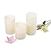 3 Real Wax Flameless Candles with Remote Control- Indoor and Outdoor Battery Operated Flickering LED Flameless Candles- Suitable for Weddings, Parties (Battery not Include)