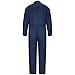 Bulwark Flame Resistant 5.8 oz Cooltouch 2 Regular Deluxe Coverall with Concealed Snap Closure On Sleeve Cuff, Navy, Size 38