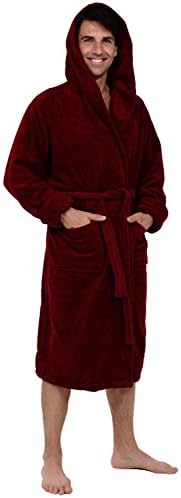 Alexander Del Rossa Men's Terry Cotton Hooded Bathrobe