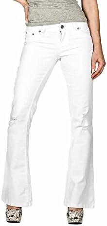 Suko Jeans Women's Classic 5-Pocket Flare Leg Stretch Denim Ripped Jean Pants