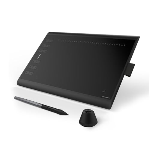 HUION Inspiroy H1060P Grafiktablett mit 10 x 6,25 Zoll Arbeitsfläche, Batterielosem Eingabestift und 12 Hotkeys, Zeichentablett für Win, Mac, Android,