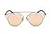 GAMT Fashion Metal Aviator Eyewear Flat Reflective Mirror Cateye Polarized Sunglasses (Rose Gold, 48)